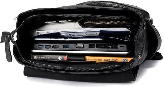 Універсальний шкіряний рюкзак з кишенею для ноутбука VINTAGE STYLE (14891)