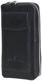 Сумка крос боді на блискавці з натуральної шкіри флотар Vip Collection 102476 (чорна)