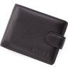 Компактное мужское портмоне из телячьей кожи черного цвета Marco Coverna (21590) - 1
