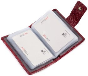 Визитница красного цвета из фактурной кожи KARYA (0014-019)