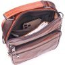 Кожаная мужская сумка-барсетка рыжего цвета с ручкой Vintage (2421277) - 5