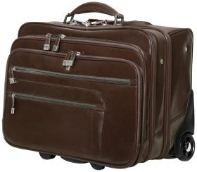 Дорожня сумка с выдвижной ручкой из натуральной качественной кожи Vip Collection 102676 (коричневый цвет)