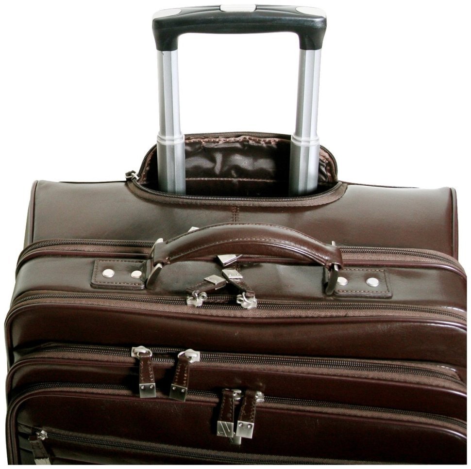 Дорожня сумка с выдвижной ручкой из натуральной качественной кожи Vip Collection 102676 (коричневый цвет) modnotak фото №3