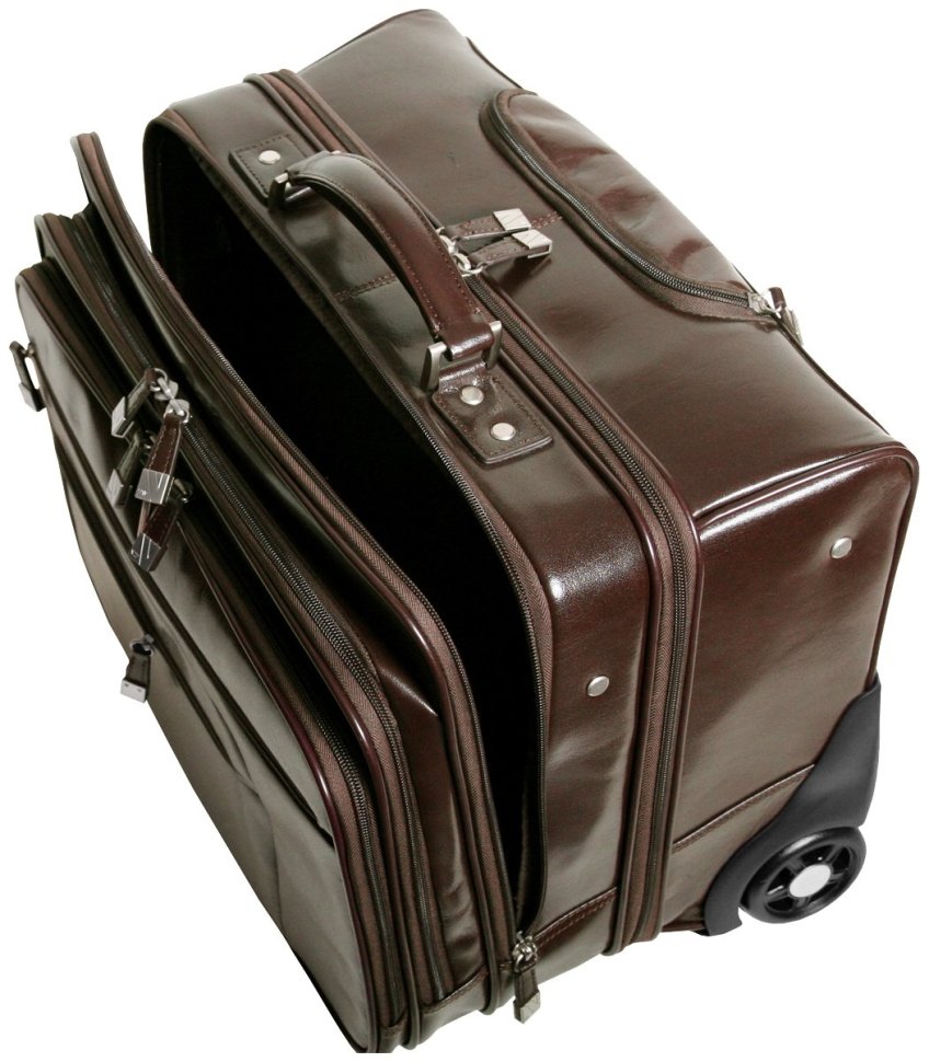 Дорожня сумка с выдвижной ручкой из натуральной качественной кожи Vip Collection 102676 (коричневый цвет) modnotak фото №6