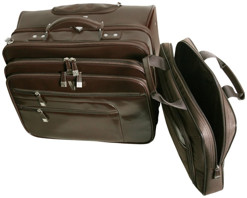 Дорожня сумка с выдвижной ручкой из натуральной качественной кожи Vip Collection 102676 (коричневый цвет) modnotak фото №9