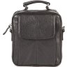 Мужская кожаная сумка-барсетка маленького размера в черном цвете SHVIGEL (00875) - 2