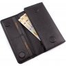 Кожаный длинный кошелек черного цвета на магнитах Tony Bellucci (10526) - 2
