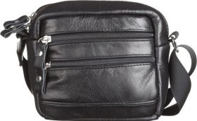 Мужская сумка компактного размера из натуральной кожи на одну молнию SHVIGEL (15213)