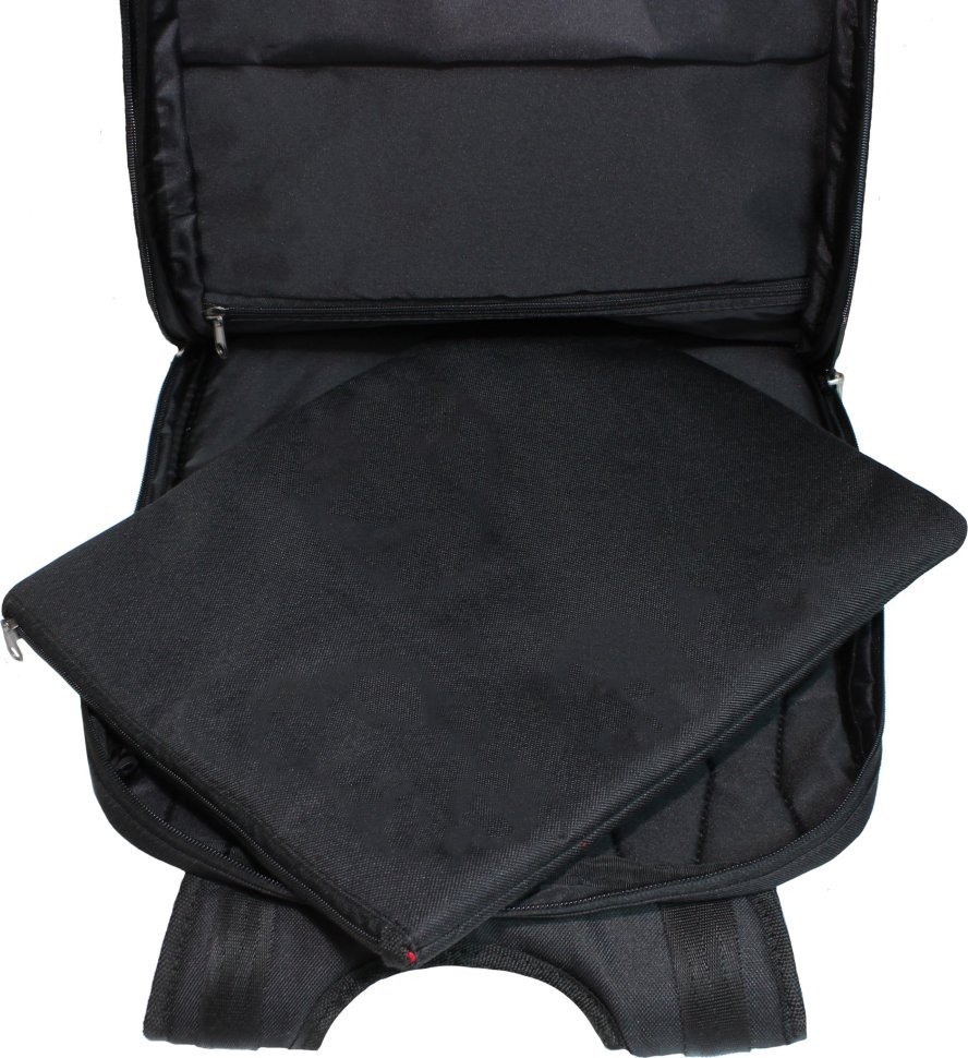Повседневный мужской рюкзак из черного текстиля с отсеком под ноутбук Bagland (53076)