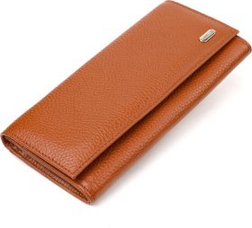Місткий жіночий гаманець з натуральної зернистої шкіри коричневого кольору CANPELLINI (2421712)
