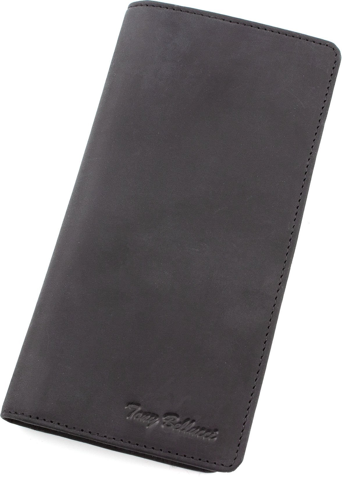 Купюрник черного цвета из итальняской кожи Tony Bellucci (10560)