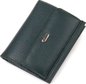 Зелений жіночий гаманець середнього розміру з натуральної шкіри CANPELLINI (2421812)