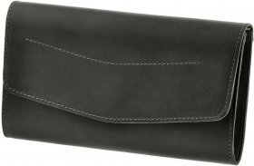 Маленька наплічна сумка чорного кольору з натуральної шкіри BlankNote Еліс (12633)