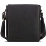 Кожаная мужская сумка-мессенджер черного цвета в стиле винтаж через плечо Tiding Bag (15822) - 3