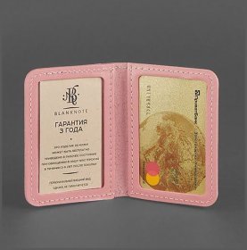 Розовая обложка для водительских прав из натуральной кожи BlankNote (12222)