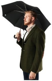 Мужской складной зонт Fulton Ambassador G518 Black (полуавтомат, классический, однотонный черный) 93776