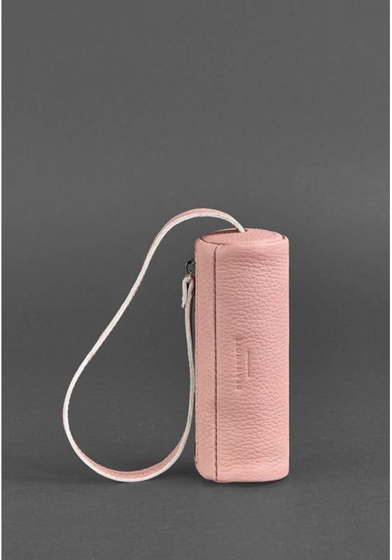 Шкіряна ключниця з натуральної шкіри рожевого кольору BlankNote Тубус (12954)