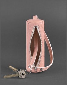 Кожаная ключница из натуральной кожи розового цвета BlankNote Тубус (12954)