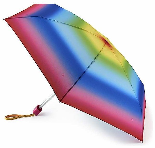 Женский мини-зонт Fulton L501 Tiny-2 Rainbow (складной, механика, разноцветный под радугу) 93976 modnotak фото №1