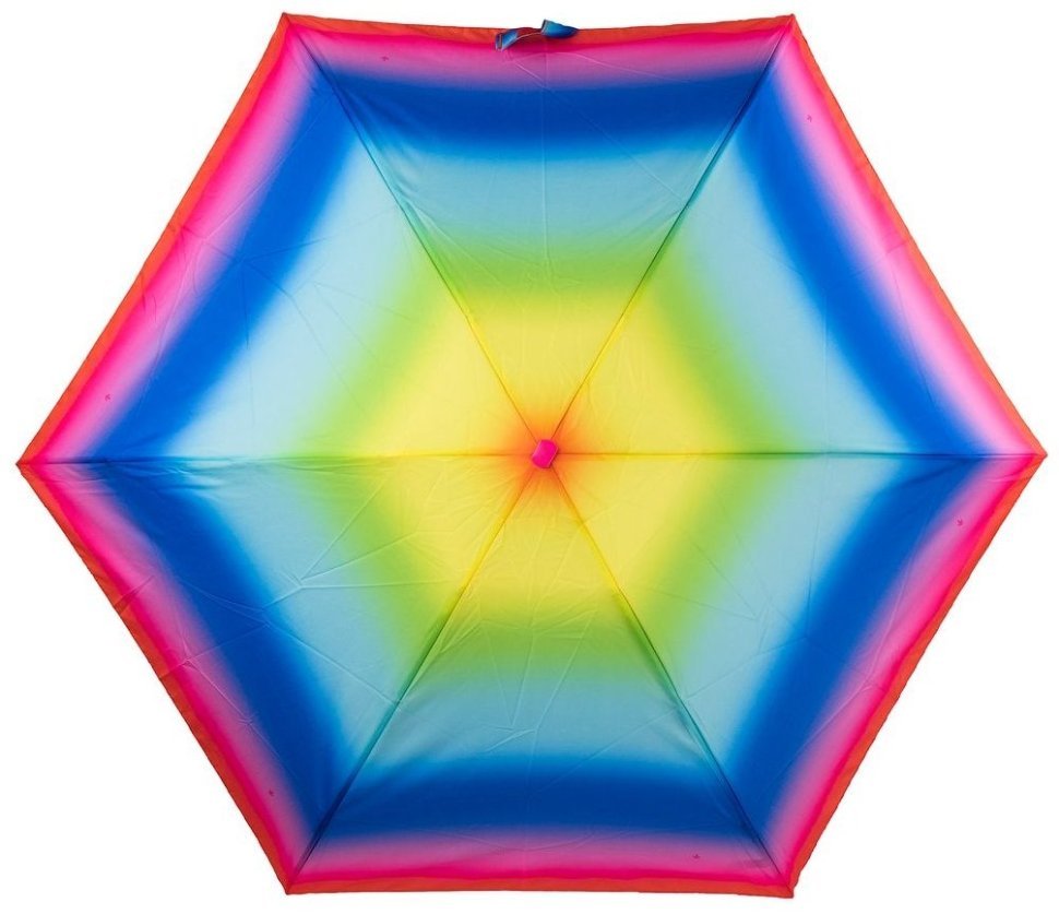 Женский мини-зонт Fulton L501 Tiny-2 Rainbow (складной, механика, разноцветный под радугу) 93976 modnotak фото №2
