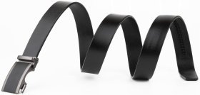 Брючный мужской ремень из натуральной кожи с черной автоматической пряжкой Vintage 2420284