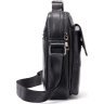 Вертикальна чорна чоловіча сумка-барсетка з натуральної шкіри з дрібною фактурою Vintage (20366) - 6