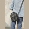 Вертикальная черная мужская сумка-барсетка из натуральной кожи с мелкой фактурой Vintage (20366) - 10