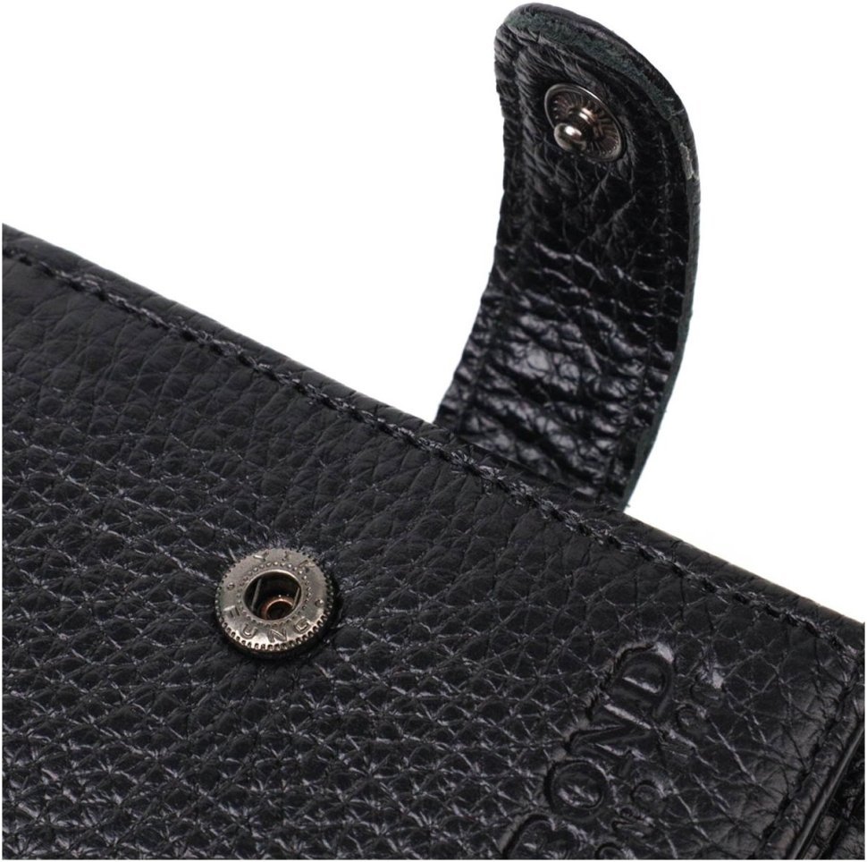 Горизонтальное мужское портмоне из натуральной зернистой кожи с монетницей BOND (2422059)