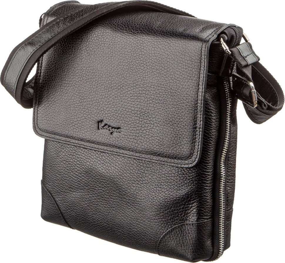 Мужская кожаная сумка-планшет из зернистой кожи на плечо KARYA (2417286)