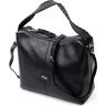 Велика шкіряна сумка жіноча чорного кольору з однією лямкою KARYA (2420862) - 1