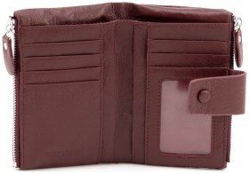 Женский портмоне из натуральной кожи бордового цвета ST Leather 94576