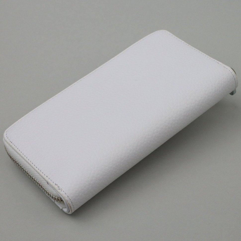 Стильний жіночий білий гаманець з натуральної шкіри від турецького бренду KARYA (2421162)