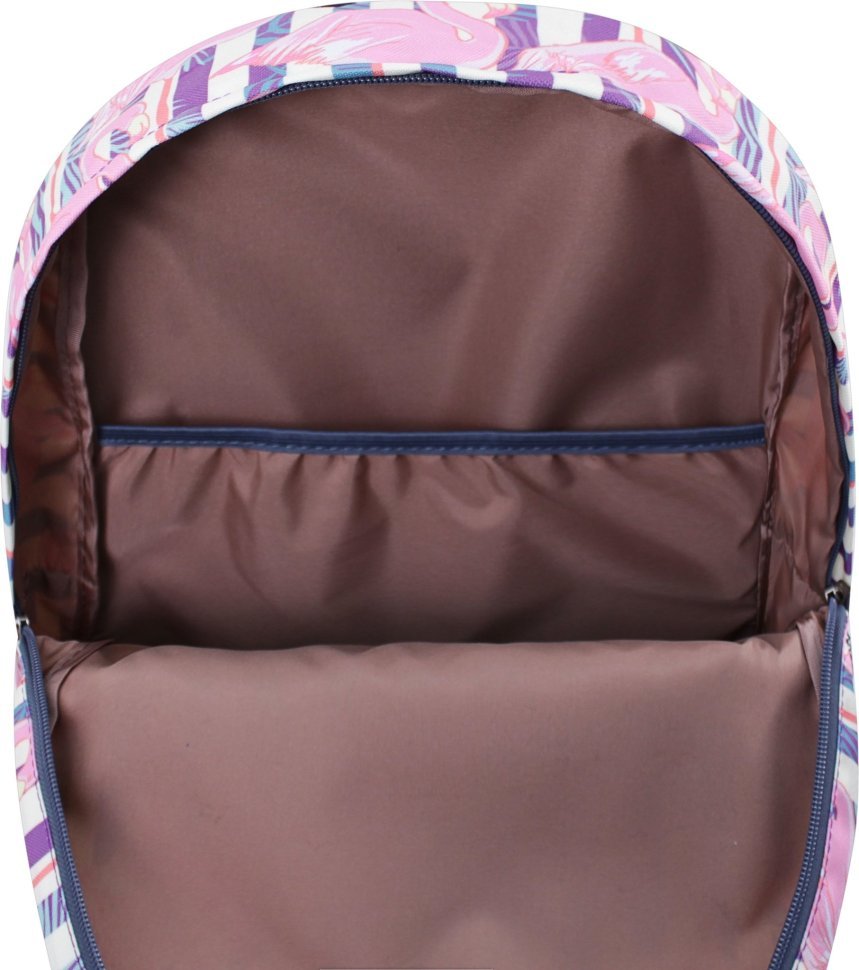 Яскравий жіночий рюкзак із якісного текстилю з фламінго Bagland (55376)