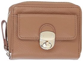 Кожаный женский кошелек на молнии с монетницей Ashwood Y50 коричневого цвета 95476