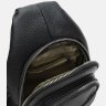 Мужской качественный кожаный слинг черного цвета через плечо Keizer (21415) - 6