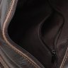 Невелика чоловіча шкіряна сумка-планшет коричневого кольору з рудою строчкою Keizer (19343) - 5