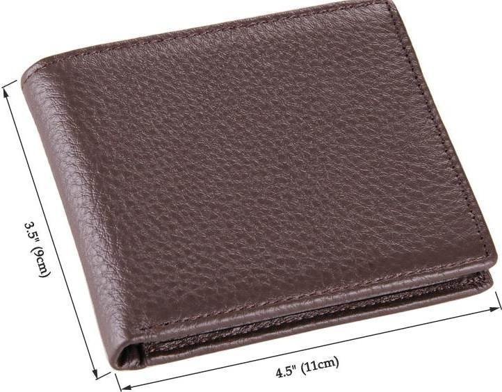 Мужское портмоне из натуральной кожи флотар коричневого цвета Vintage (2414515)
