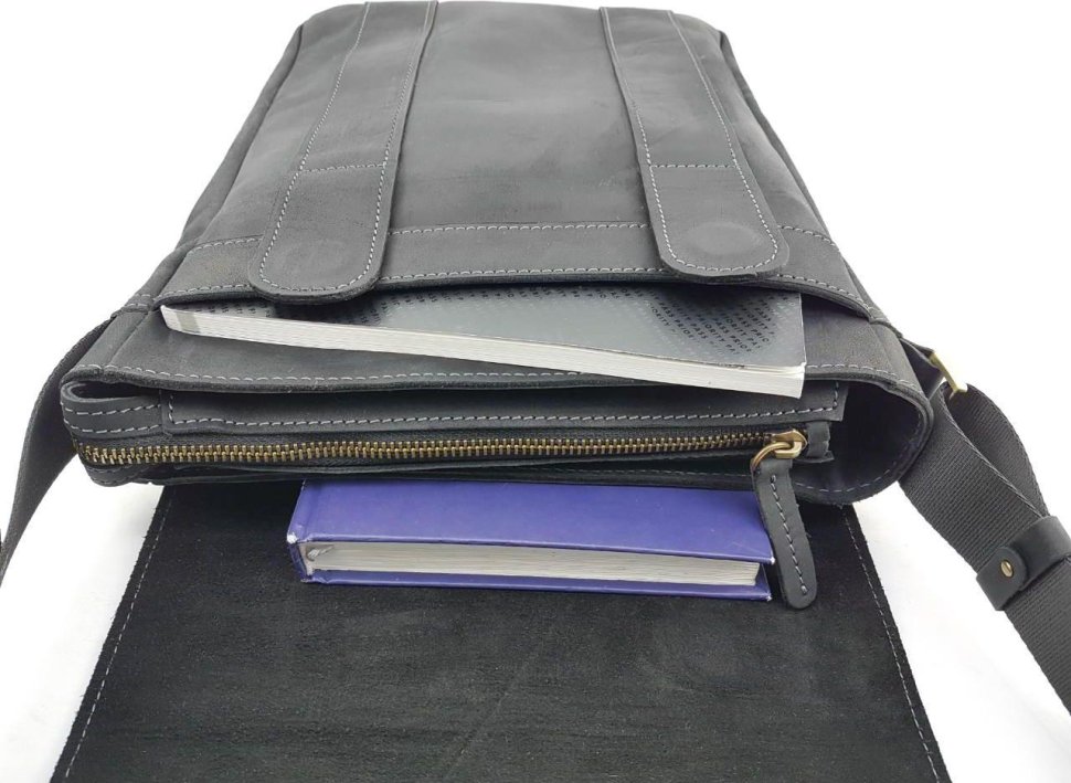 Наплічна чоловіча сумка планшет з вінтажній шкіри Крейзі VATTO (11818)