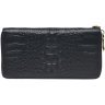 Темно-синій жіночий шкіряний гаманець великого розміру на блискавці Keizer 66276 - 1