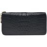 Темно-синій жіночий шкіряний гаманець великого розміру на блискавці Keizer 66276 - 2