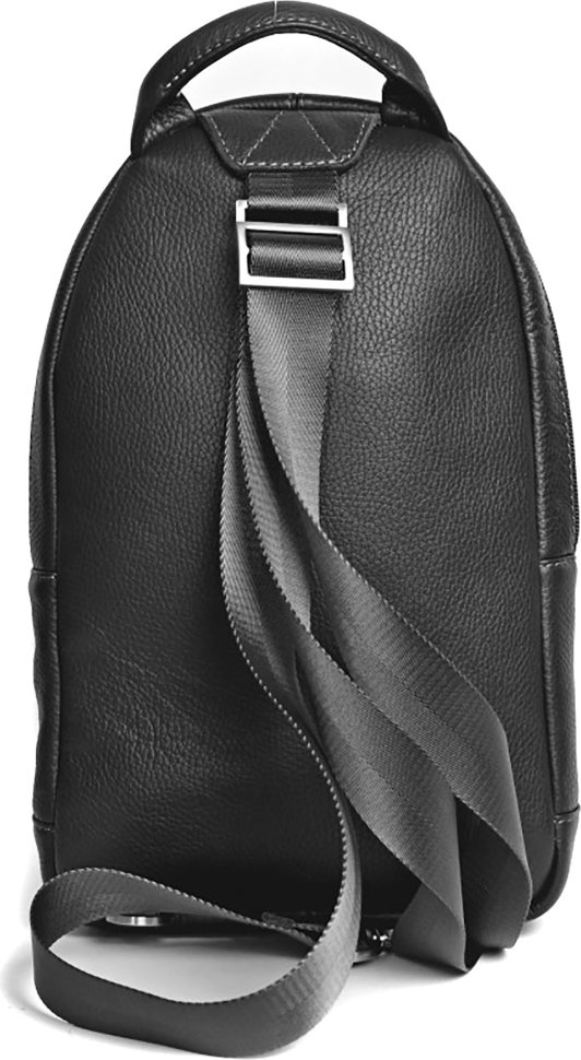 Чорний чоловічий рюкзак із комбінованої шкіри на блискавці Issa Hara (21149)