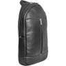 Чорний чоловічий рюкзак із комбінованої шкіри на блискавці Issa Hara (21149) - 3