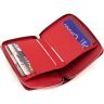 Шкіряний жіночий гаманець червоного кольору на блискавковій застібці ST Leather 1767276 - 5