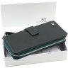 Зелений жіночий гаманець-клатч із натуральної шкіри з кистьовим ремінцем ST Leather 1767376 - 8