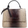 Каркасная женская сумка из фактурной кожи под крокодила с ручкой для носки Desisan 107776 бежевая фото №1 Каркасная женская сумка из фактурной кожи под крокодила с ручкой для носки Desisan 107776 бежевая modnotak фото - 1