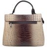 Каркасная женская сумка из фактурной кожи под крокодила с ручкой для носки Desisan 107776 бежевая фото №4 Каркасная женская сумка из фактурной кожи под крокодила с ручкой для носки Desisan 107776 бежевая modnotak фото - 4