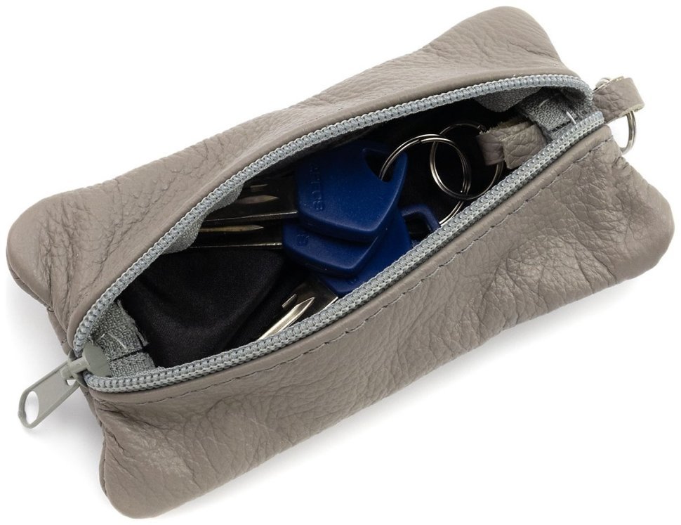 Большая кожаная ключница с двумя отделениями светло-серого цвета Leather Collection 97776 фото №5 Большая кожаная ключница с двумя отделениями светло-серого цвета Leather Collection 97776 modnotak фото №5