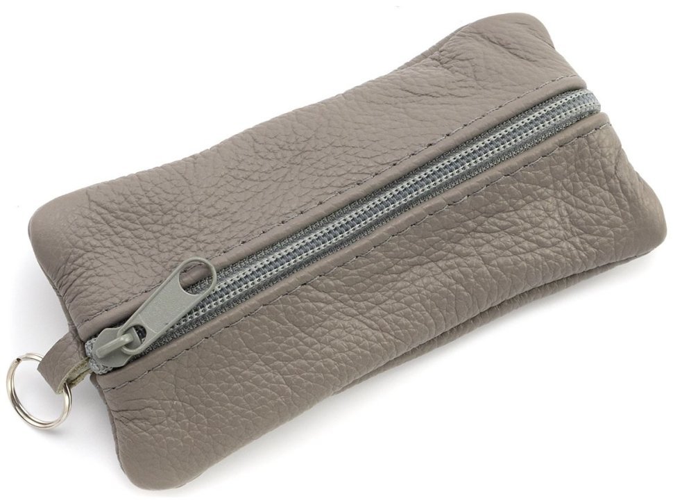 Большая кожаная ключница с двумя отделениями светло-серого цвета Leather Collection 97776 фото №1 Большая кожаная ключница с двумя отделениями светло-серого цвета Leather Collection 97776 modnotak фото №1