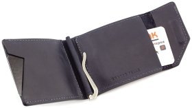 Темно-синій затиск для грошей ручної роботи Grande Pelle (13029)