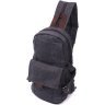 Чорний чоловічий текстильний слінг-рюкзак у стилі мілітарі Vintagе 2422179 - 1